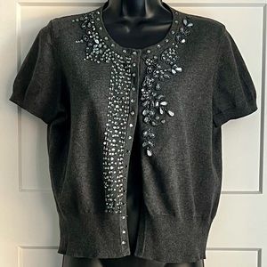 Cynthia Rowley Rhinestone Studded Shrug Size L